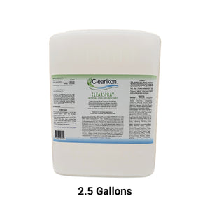 Image is of a 2.5 gallon container of ClearSpray Hospital Level Disinfectant, the best all natural disinfectant cleaner.