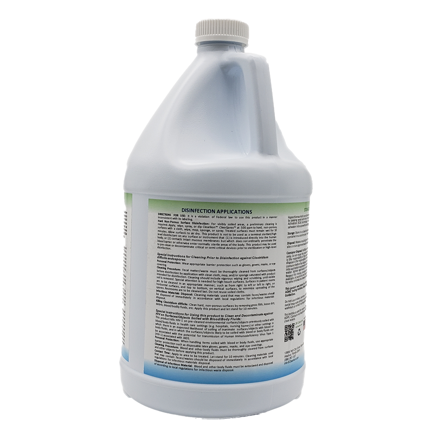 Image is of a gallon bottle of ClearSpray Hospital Level Disinfectant, the best all natural disinfectant cleaner.