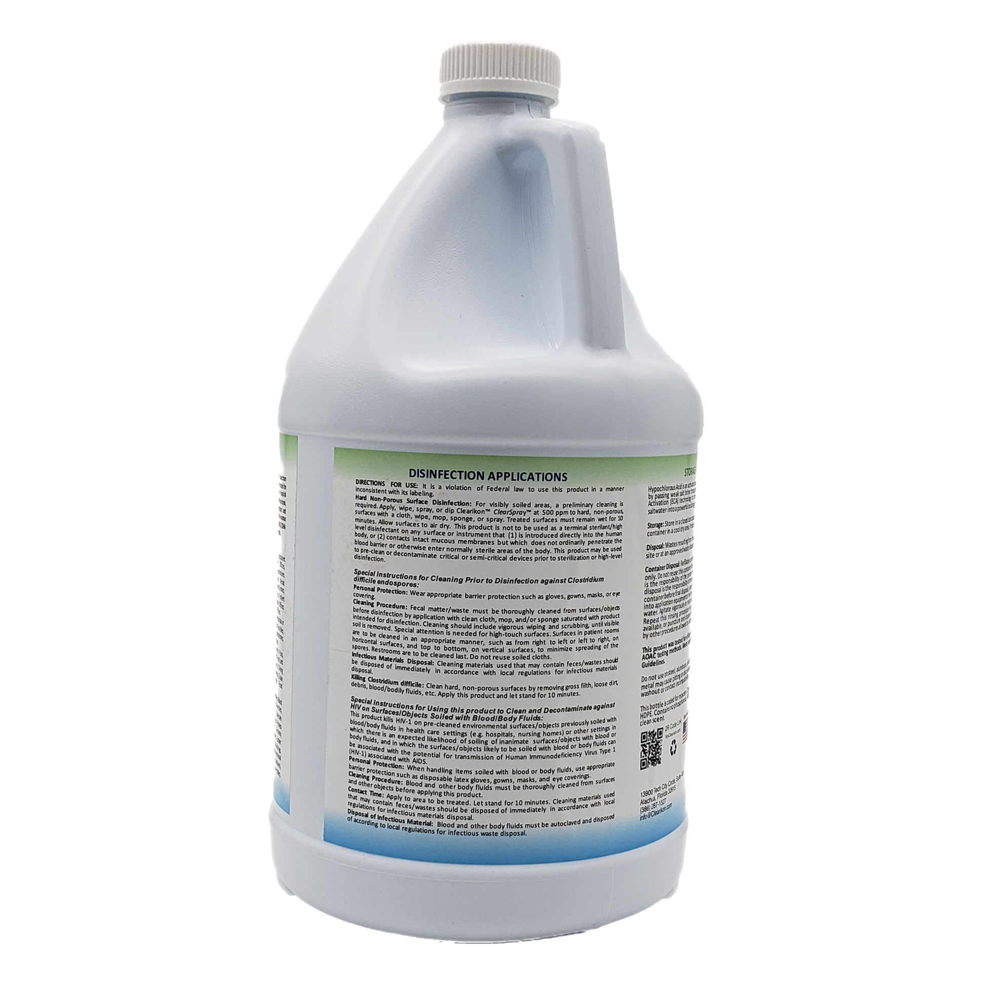Image is of a gallon bottle of ClearSpray Hospital Level Disinfectant, the best all natural disinfectant cleaner.