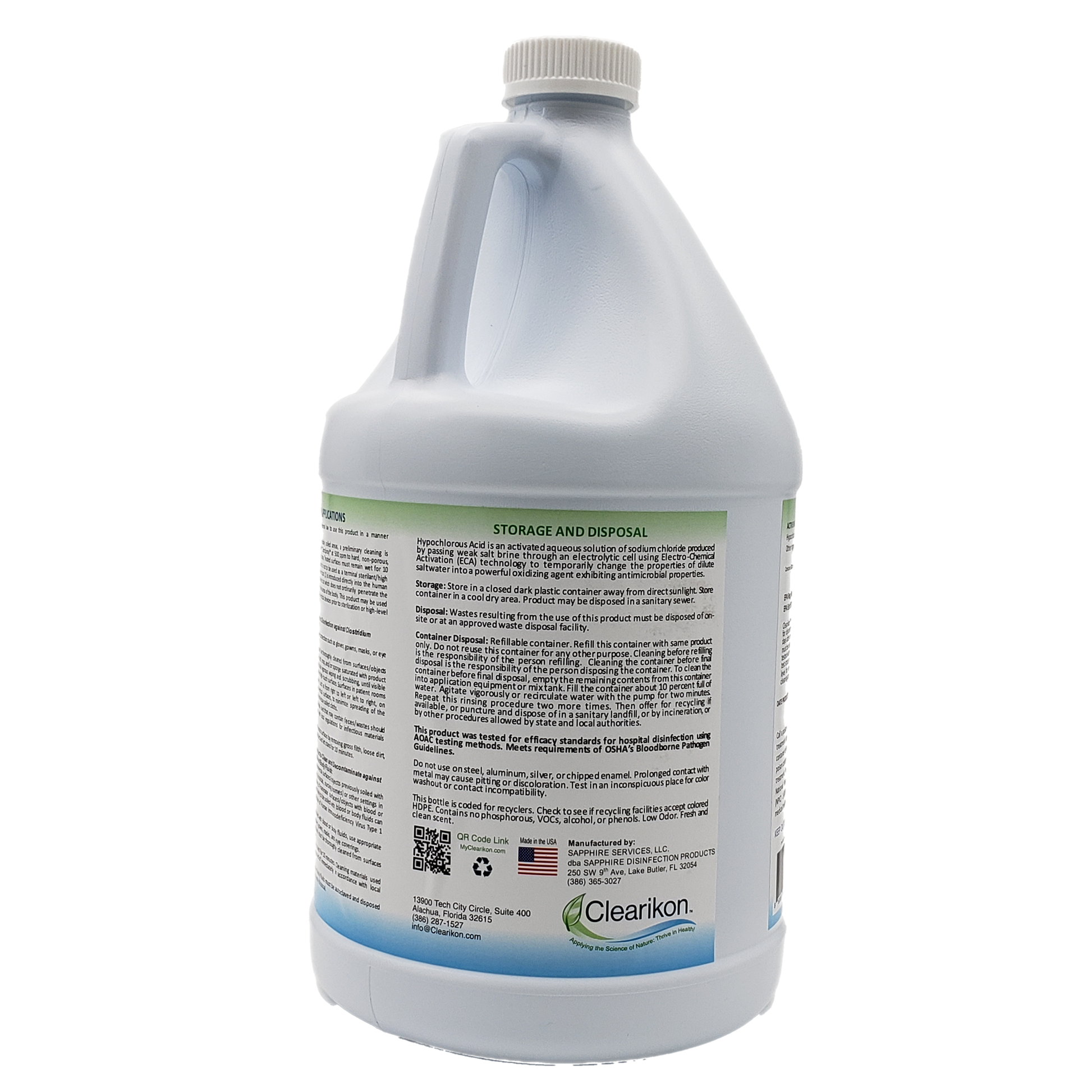 Image is of a gallon bottle of ClearSpray Hospital Level Disinfectant, the best all natural disinfectant cleaner.