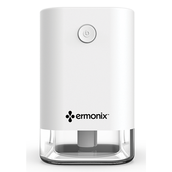 Image is a front view of the white ClearSpray Electronic Atomizer product which disperses ClearSpray, a natural skin sanitizer